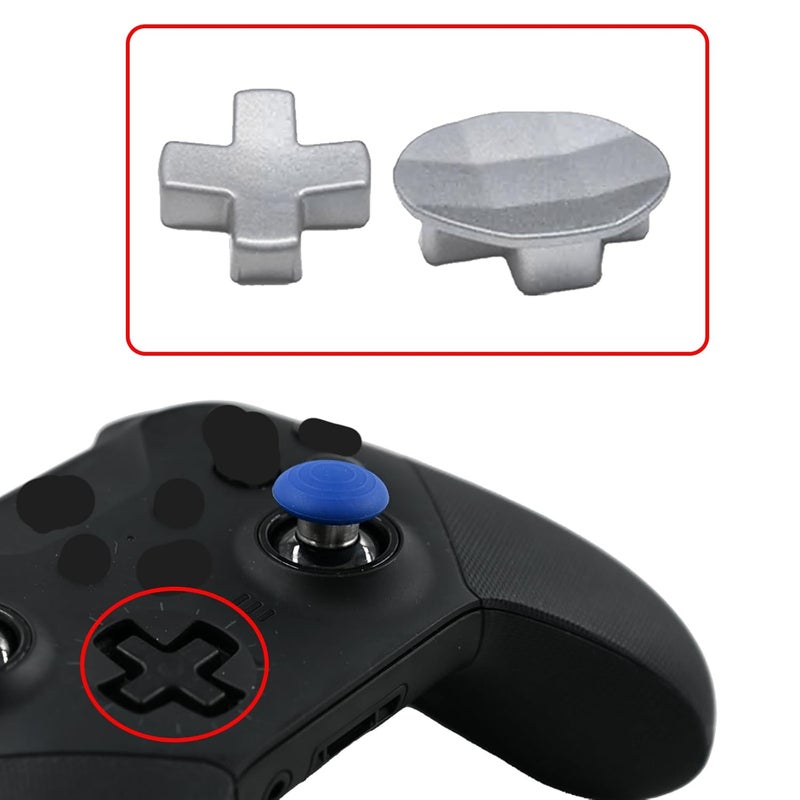Anglepingping Store 2 Pack Metal D-Pads for Xbox One Elite Series 2 ,Standard D pad and Faceted D Pad Replacement Accessories for Xbox One Elite Series 2 Cord Controller(Silver) - Image 5